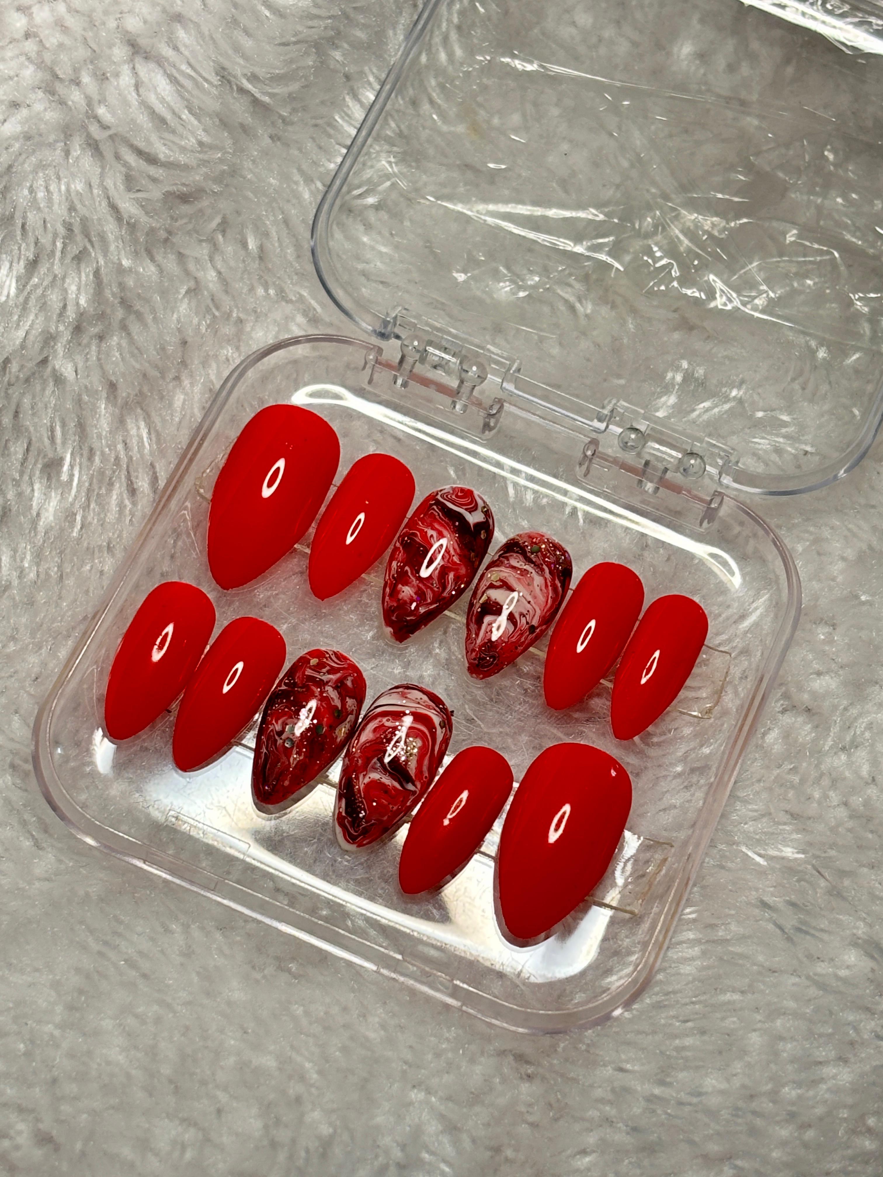 Tomato red marble art
