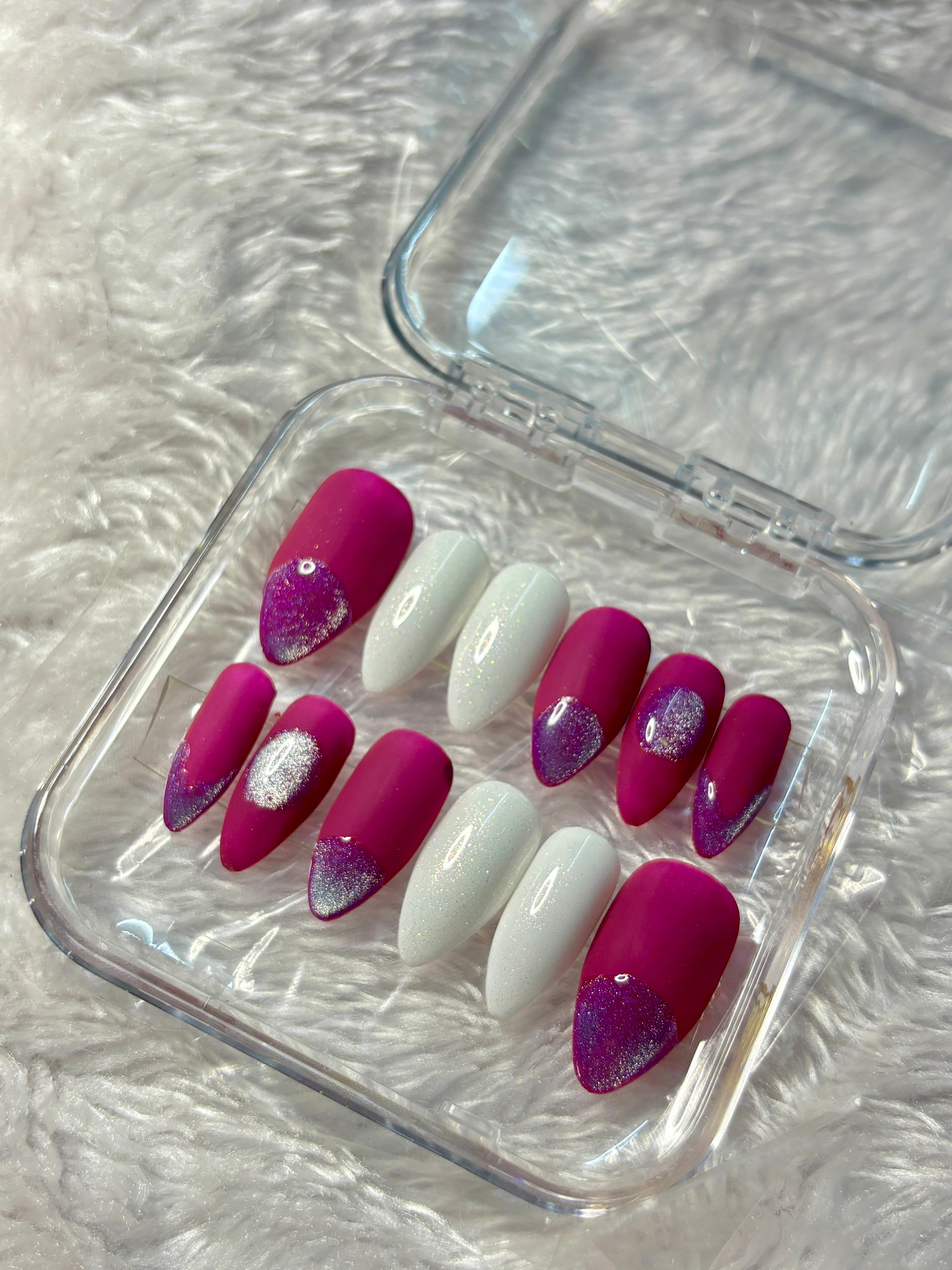 Magenta White cateye